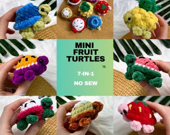 7-in-1 Fruit Turtles crochet pattern | Amigurumi Fruit Turtles pattern | English PDF pattern | DIY Crochet Toy | Handmade Gift Idea