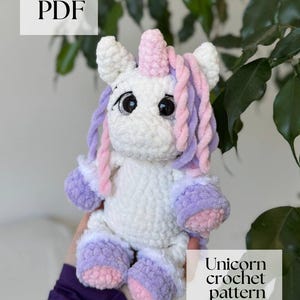 Unicorn crochet pattern | Amigurumi Unicorn crochet pattern | English PDF