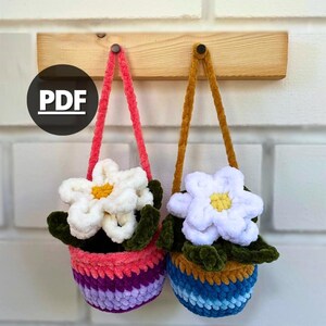 4 in 1 Potted Plants Crochet Pattern | Amigurumi potted plants pattern | The Violet | The White flower | The Sunflower | The Dahlia Crochet image 4