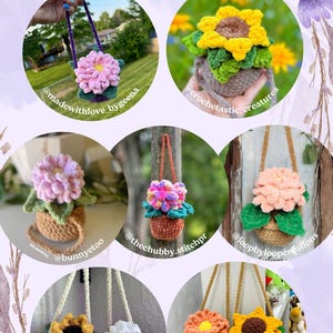 4 in 1 Potted Plants Crochet Pattern | Amigurumi potted plants pattern | The Violet | The White flower | The Sunflower | The Dahlia Crochet image 8