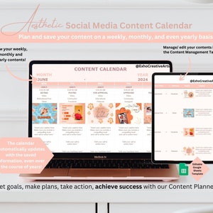 Social Media Content Calendar Marketing Planner Content Calendar Template Social Media Marketing Planner Google Sheets Spreadsheet Rainbow