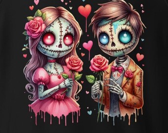 Be Mine gothic zombie valentines day Unisex organic raglan sweatshirt