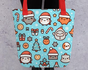 Holiday Cheer Tote bag / Carry the Festive Spirit Everywhere / Christmas gift / Holiday accessory / Christmas bag /  Christmas tote bag
