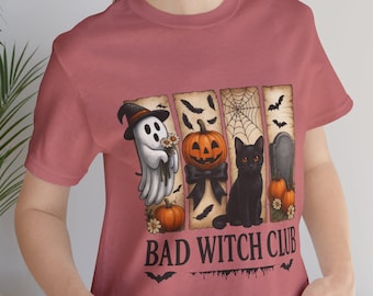 Bella + Canvas Bad Witch Club Halloween Shirt / Halloween T-Shirt / Spooky Season Apparel / Fall Festival Top
