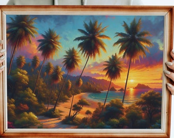 Paradise no.03 (3rd in a series of 4) /  wall art print / digital download / tropical paradise / sunset / beach / printable wall art