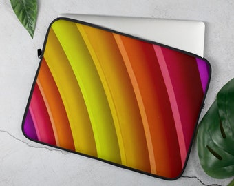 Rainbow Laptop Sleeve – Celebrate LGBTQ+ Pride in Style! Colorful Protection for 13 & 15 Inch Devices with Vibrant Personality