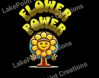 Groovy Flower Power Sticker / 60s Inspired Hippie Sticker / Retro Flower Power sticker / 70s Flower Sticker