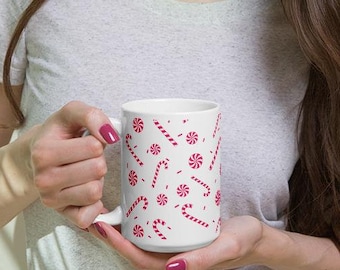 Candy Cane Christmas Mug: Sweeten Every Sip with Festive Cheer / Christmas mug / 11,15, or 20 oz / Christmas gift / holiday mug / candy cane