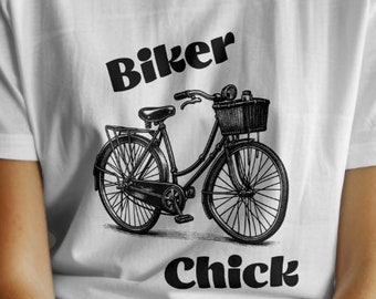 Biker Chick Unisex Softstyle T-Shirt / Bicycle shirt / Birthday gift / Christmas gift / funny shirt / gift for her