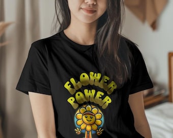 Flower Power T-shirt / gardening gift / peace and love / 60s / 70s / free spirit / Birthday gift / Christmas gift / hippie gift