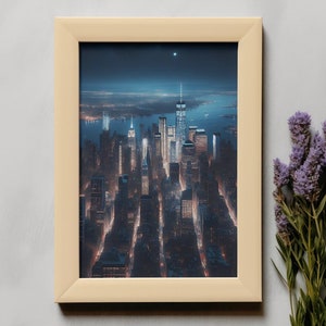 NYC Nightscape Art Print: New York City Skyline (Digital Download)