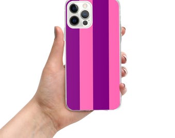 Purple and Pink Stripe Case for iPhone® 7 8 / 11 / 12 / 13 / 14 / 15 pro / pro max / plus
