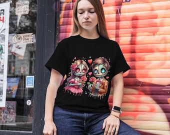 Gothic Zombie Valentines Day Tee, Unisex Shirt for Halloween, Horror - Unisex Tee, Valentines Day Shirt, Halloween Clothing, Horror Lover