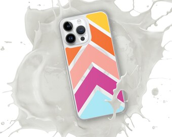 MagSafe® iPhone Case with Vibrant Chevrons - Modern Geometric Phone Cover, Cute Aesthetic Design, Wireless Charging Case