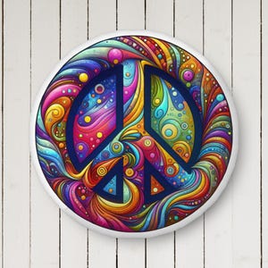 Colorful Peace Symbol Pillow: Custom Dorm Room Decor