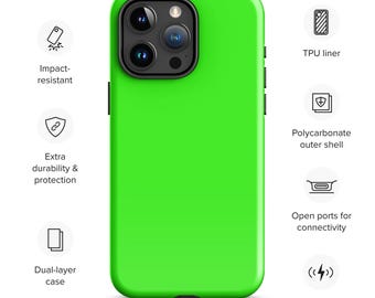 Safety Green iPhone Tough Case: Rugged Shockproof Dual-Layer Protection