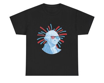 Patriotic George Washington Tee | Unisex Cotton Shirt for July 4th, - Red, White, and Blue Patriotic Tee, Independence Day George Washington