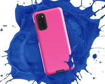 Hot Pink Tough Samsung® S20 Case - Durable S20 Ultra, S20+, S20 FE / Protective Phone Cover /  Vibrant Shockproof Galaxy Gift
