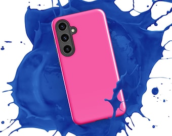 Hot Pink Tough Samsung® S24 Case - Durable S24 Ultra, S24+, S24 Protective Phone Cover, Vibrant Shockproof Galaxy Gift
