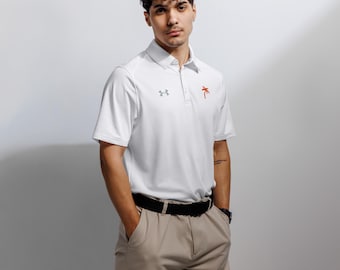 Under Armour® Men's Palm Tree Polo Shirt / Embroidered LakePoint PalmTree Logo / Premium Cotton Golf Shirt / Coastal Summer Style Gift