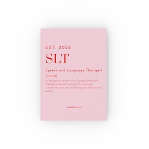 Speech and Language Therapist Journal, Notebook for SLT, Hard Backed Therapy Notebook, Therapy Session Notes, SLT Gift Ideas