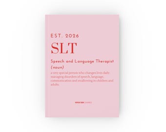 Speech and Language Therapist Journal, Notebook for SLT, Hard Backed Therapy Notebook, Therapy Session Notes, SLT Gift Ideas