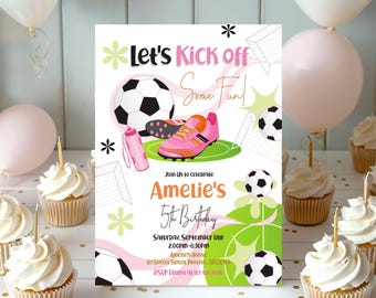 Editable Soccer Birthday Invitation Football Party Invite Party Girl Birthday Sports Party Teen Tween Kids Instant Download Printable Corjl