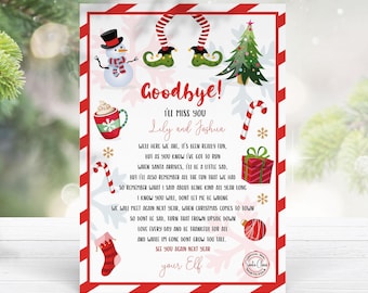 Editable Elf Goodbye Letter Christmas Leaving Letter Goodbye from your Elf Christmas Elf Letter From Santa Claus Printable Template Corjl