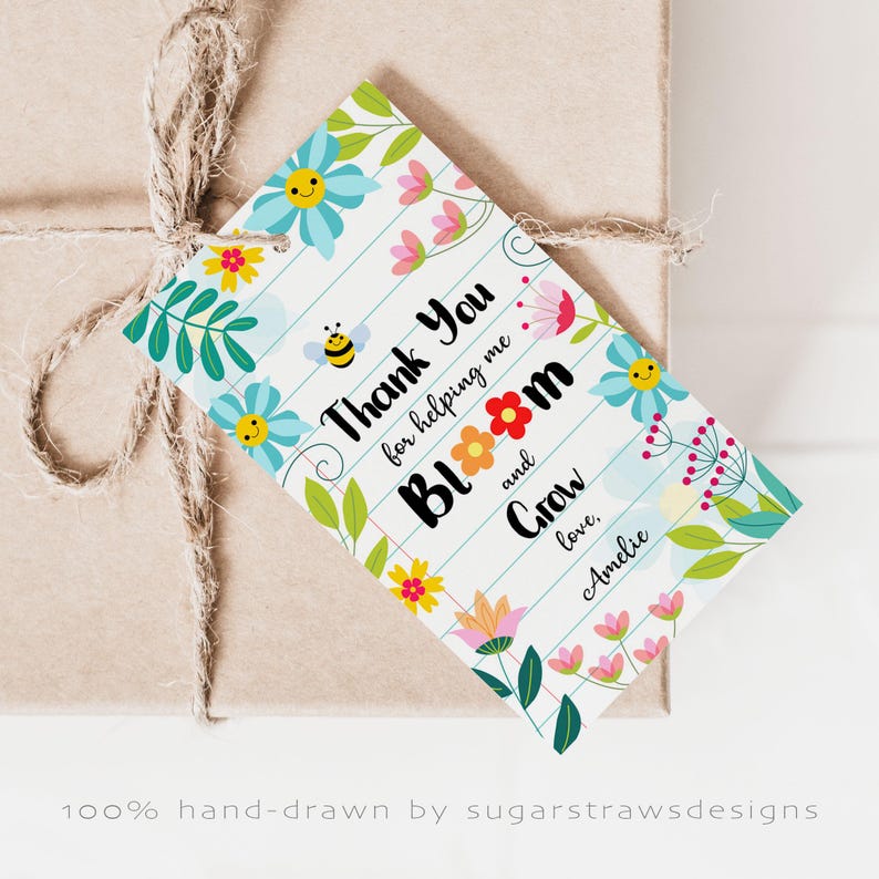 Editable Summer Teacher Appreciation Gift Tag End of School Year ...
