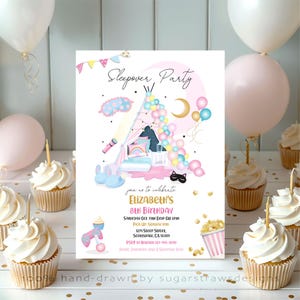Editable Teepee Sleepover Girl Birthday Invitation Slumber Party Tent Invite Pink Pamper Party Instant Download Printable Template Corjl