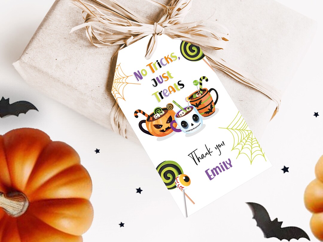 Editable Halloween Party Gift Tag Thank You Tag Favor Tag Spooky Party ...