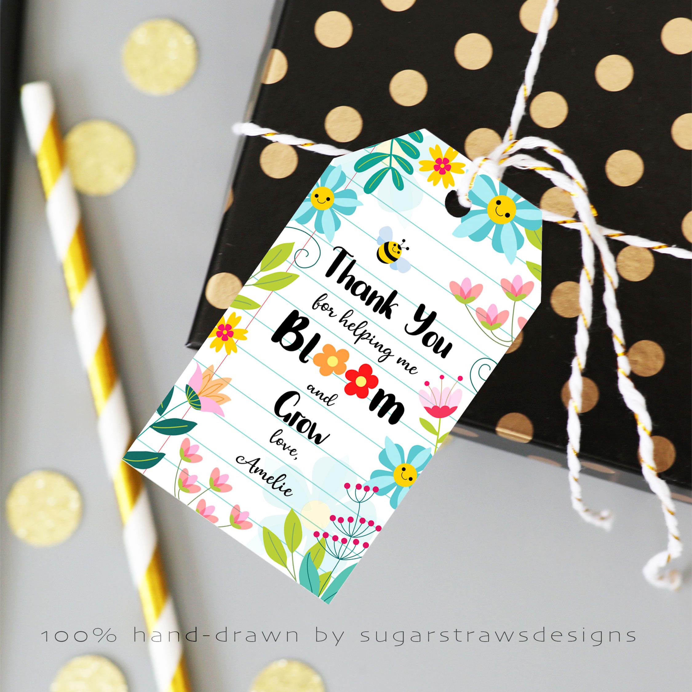 Editable Summer Teacher Appreciation Gift Tag End of School Year ...