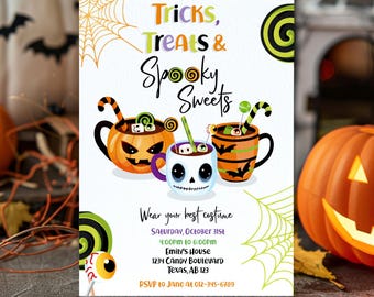 Inviti Deluxe Halloween 25 Pezzi Con Buste - Kit Festa Con Zucca, Fantasma, Mostro Per Bambini E Adulti - 4