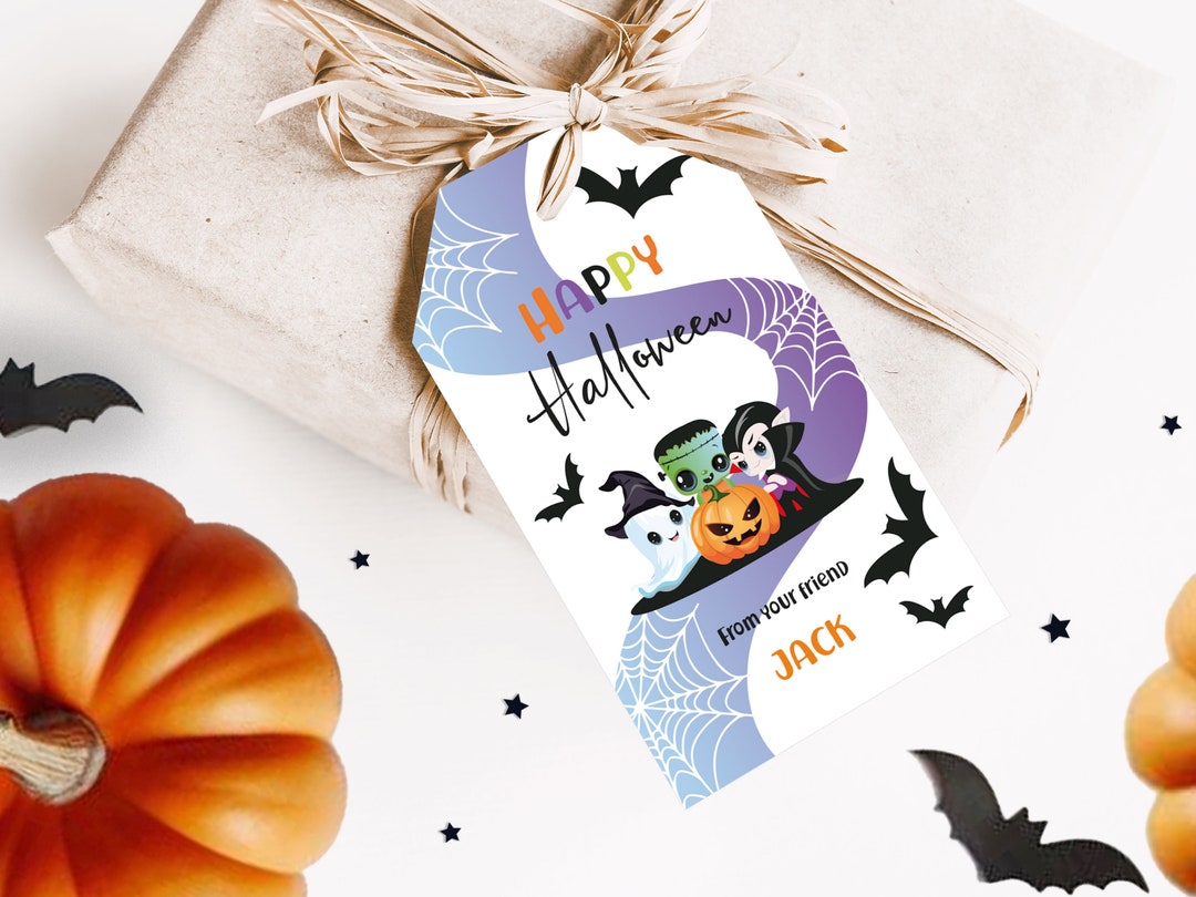 Editable Halloween Party Gift Tag Thank You Tag Favor Tag Spooky Party ...