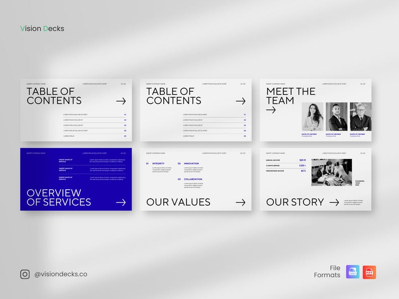 Company Profile Modern and Minimal Pitch Deck Powerpoint Template for ...