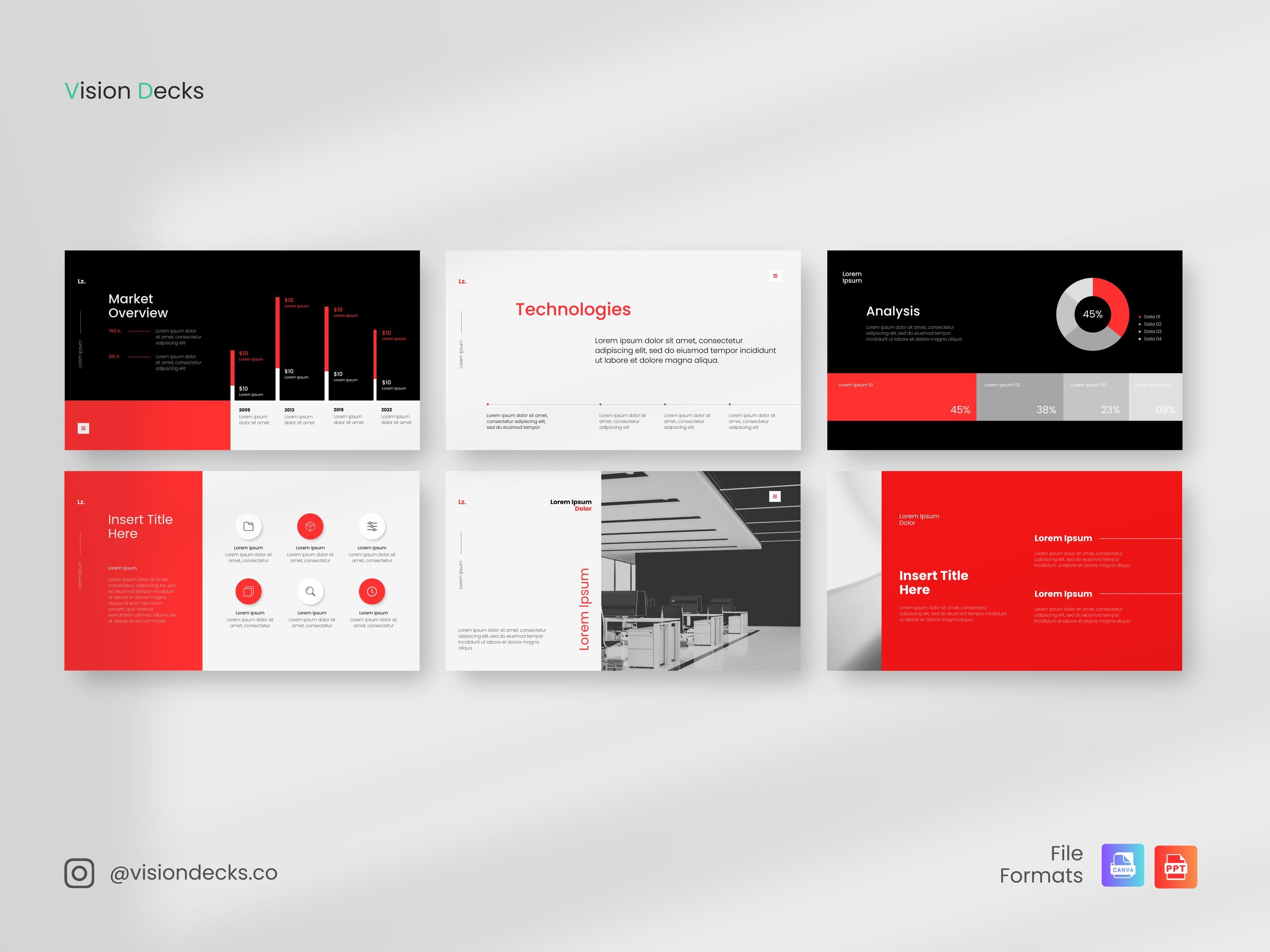 Modern Pitch Deck and Slide Presentation Template for Canva and ...