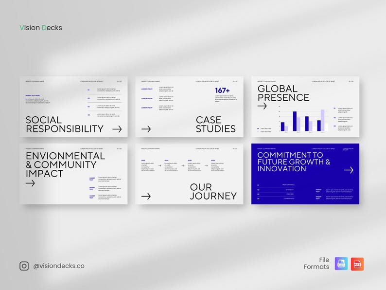 Company Profile Modern and Minimal Pitch Deck Powerpoint Template for ...