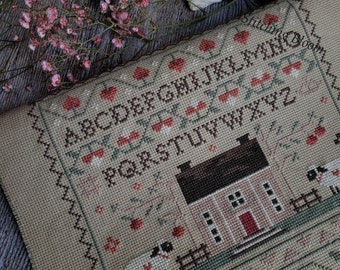 Farmhouse Sheep Cross Stitch Pattern: Floral Alphabet Sampler (PDF Pattern)