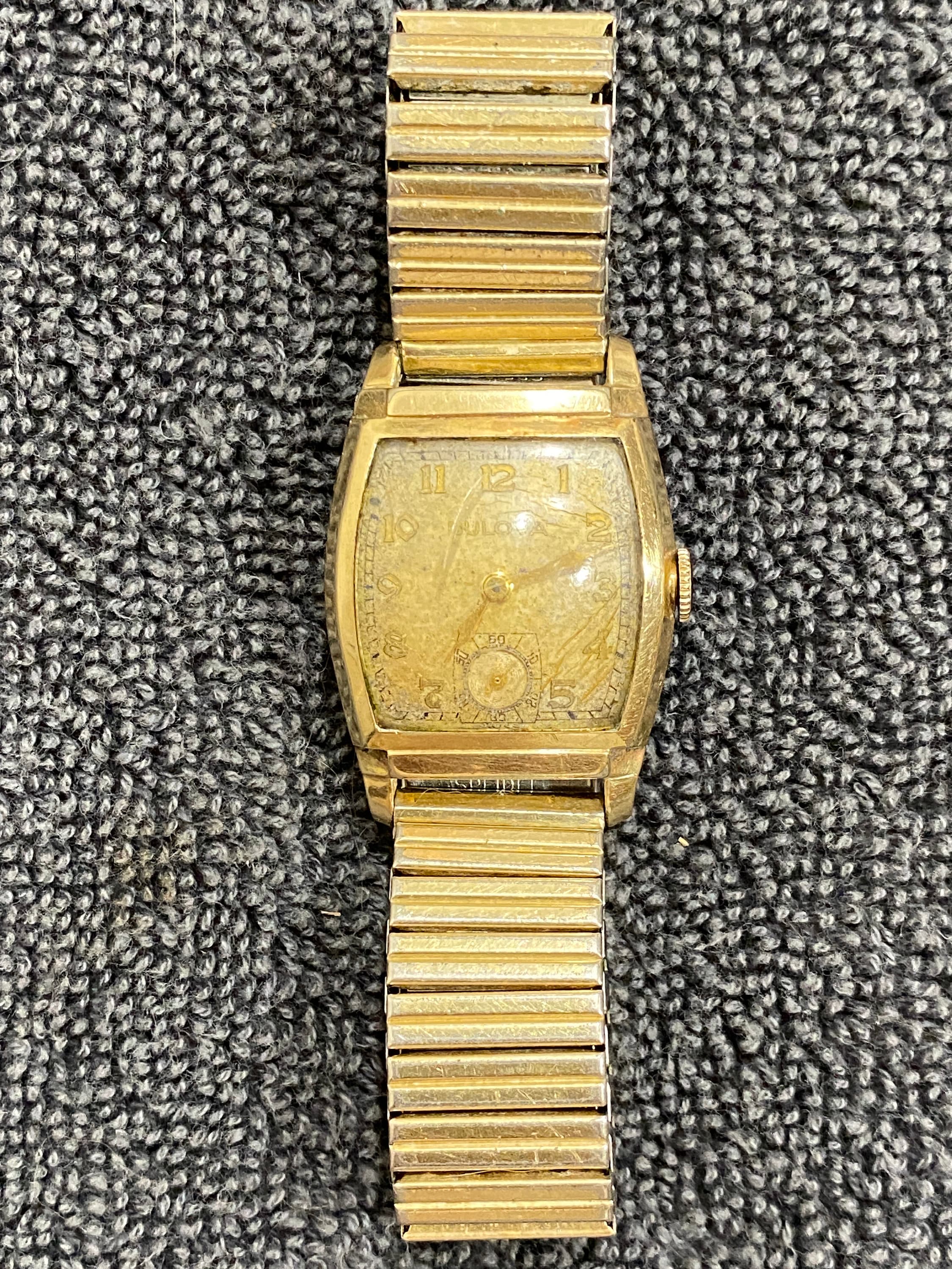 Bulova Womens Gold-Tone Watch Speidel Black Leather Band Vintage 1990’s Era READ Bulova Vintage Women Rectangle Watch Gold Tone Ladies Quartz  main image 3