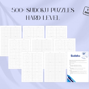 500+ Printable Sudoku Puzzles, Sudoku, Solutions Included