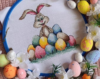 Cute Easter Bunny Cross Stitch Pattern, Holiday Embroidery (digital PDF ...