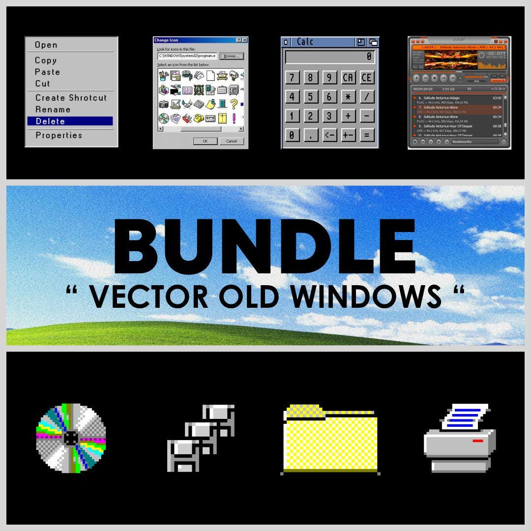 Windows.old Bitmap Bundle Vector Old Windows PNG (digital Download) - Etsy Australia