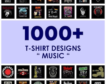 1000+ T-Shirt Designs Bundle, Music T-Shirt Designs, Colorful Tshirt PNG, Modern T-Shirt for Men Woman Kids, Digital Download