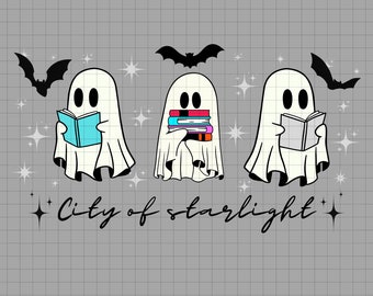 Bookish Ghost PNG, Halloween Reading Ghosts (Digital Download)