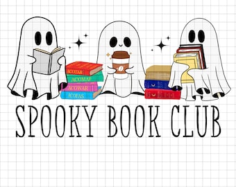Ghost Book Club PNG, Spooky Reading (Digital Download)