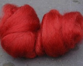 Dark Red Rust Red Hand Combed Wensleydale Top 50 grams