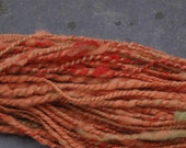 Thick thin Art Yarn Terracotta Wensleydale Cross
