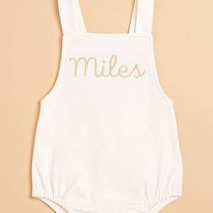 Personalized Baby Romper with Embroidered Name – Custom Sleeveless Outfit for First Birthday Gift