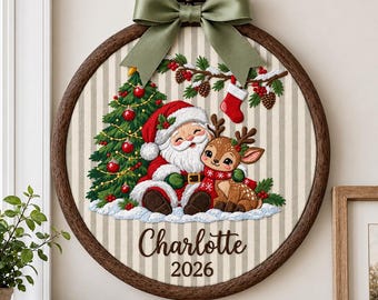 Baby First Christmas Embroidery Hoop, Personalized Baby Name Ornament, My First Christmas Hoop, Newborn Christmas Gift, Baby Keepsake