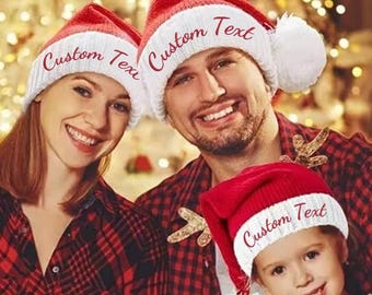 Personalized Embroidered Santa Hat: Custom Christmas Holiday Beanie
